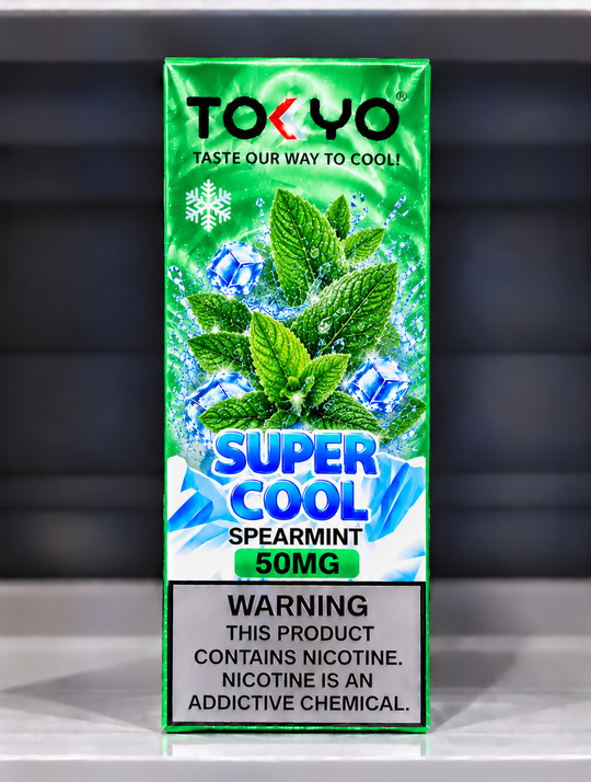 Tokyo Super Cool Spearmint Salt Nic E-Liquid 50mg – Fresh spearmint flavour salt nicotine vape juice for Premium Vapes UAE.
