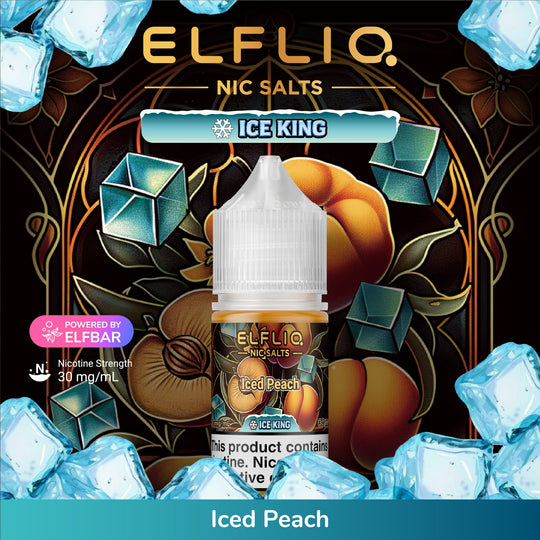 ELFLIQ Iced Peach Salts Ice King 30ml uae | 30mg strong Premium Vapes shop UAE