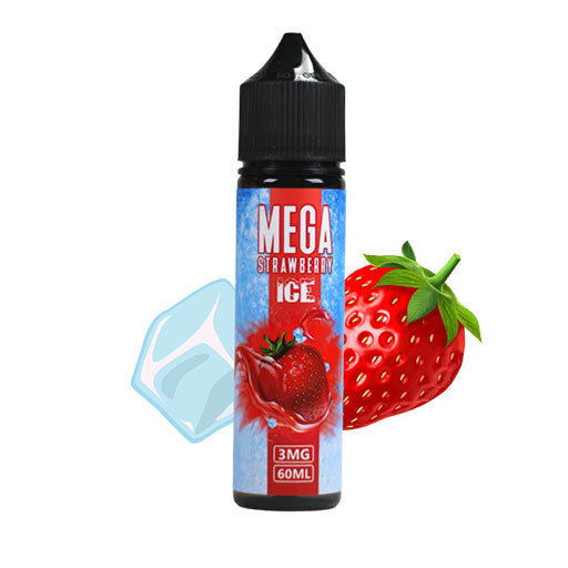 Mega Strawberry Ice E-liquid - Grand Eliquid | strawberries with a hint of chilly inhalation Premium Vapes shop UAE