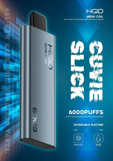 non rechargeable disposable vape HQD Cuvie Slick 6000 Puffs 1400mAh Non-Rechargeable Disposable Vape (2 –  Premium Vapes UAE