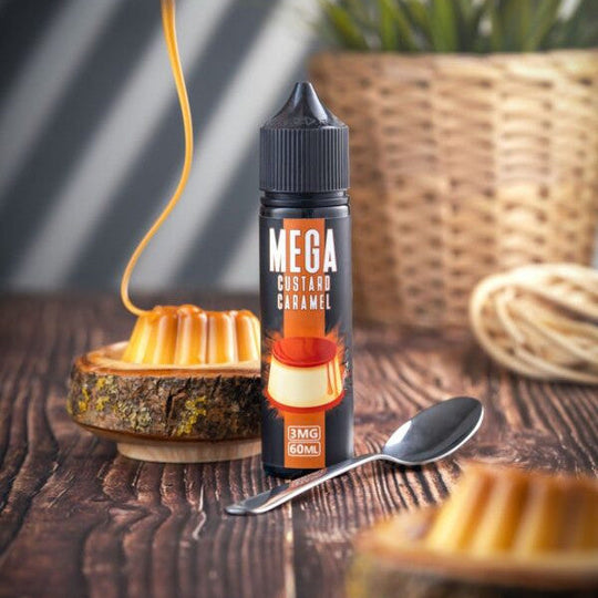 Mega Custard Caramel E-liquid - Grand Eliquid | blending sweet sticky caramel and creamy velvety custard Premium Vapes shop UAE