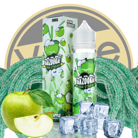 BAZOOKA VAPE -  ICE APPLE SOUR STRAWS | UAE Vapors R Us - The first vape store in UAE