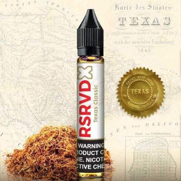 RSRVD X - TEXAS CLASSIC [SALTNIC] | UAE premium vapes uae - The first vape store in UAE