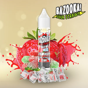 Strawberry Ice Sour Straws - Bazooka SaltNic